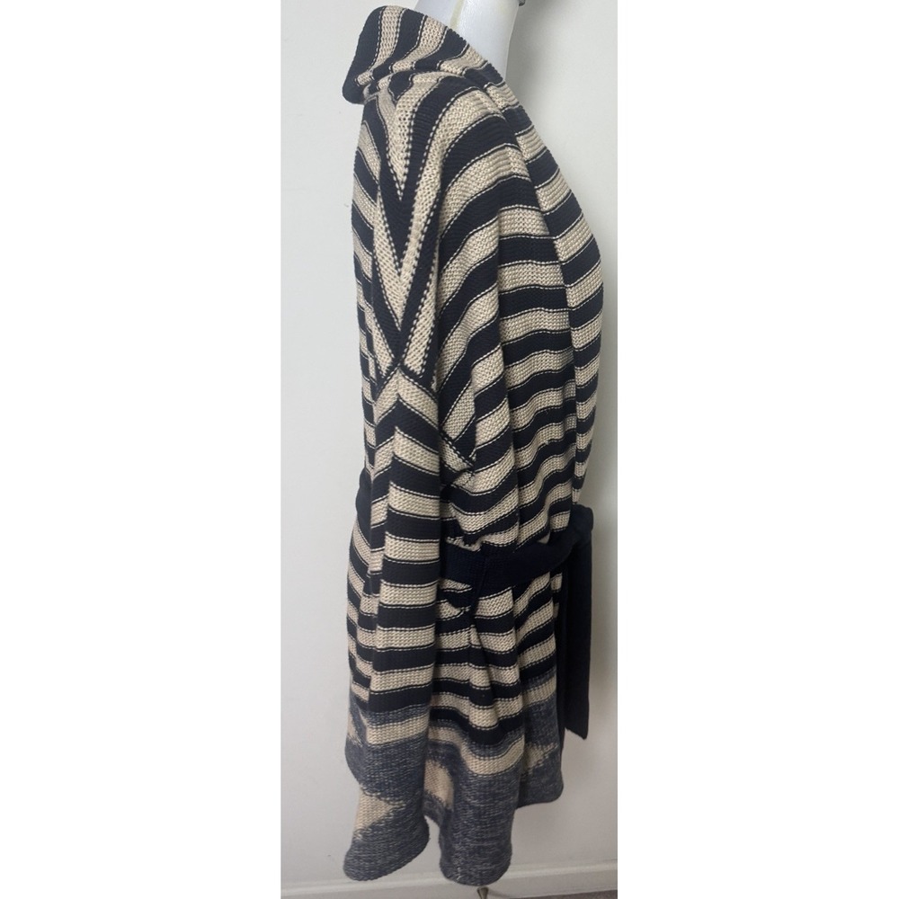 LRL Lauren Jeans Aztec Linen Cotton Cardigan Sweater Striped Shawl Collar Large - Picture 4 of 9